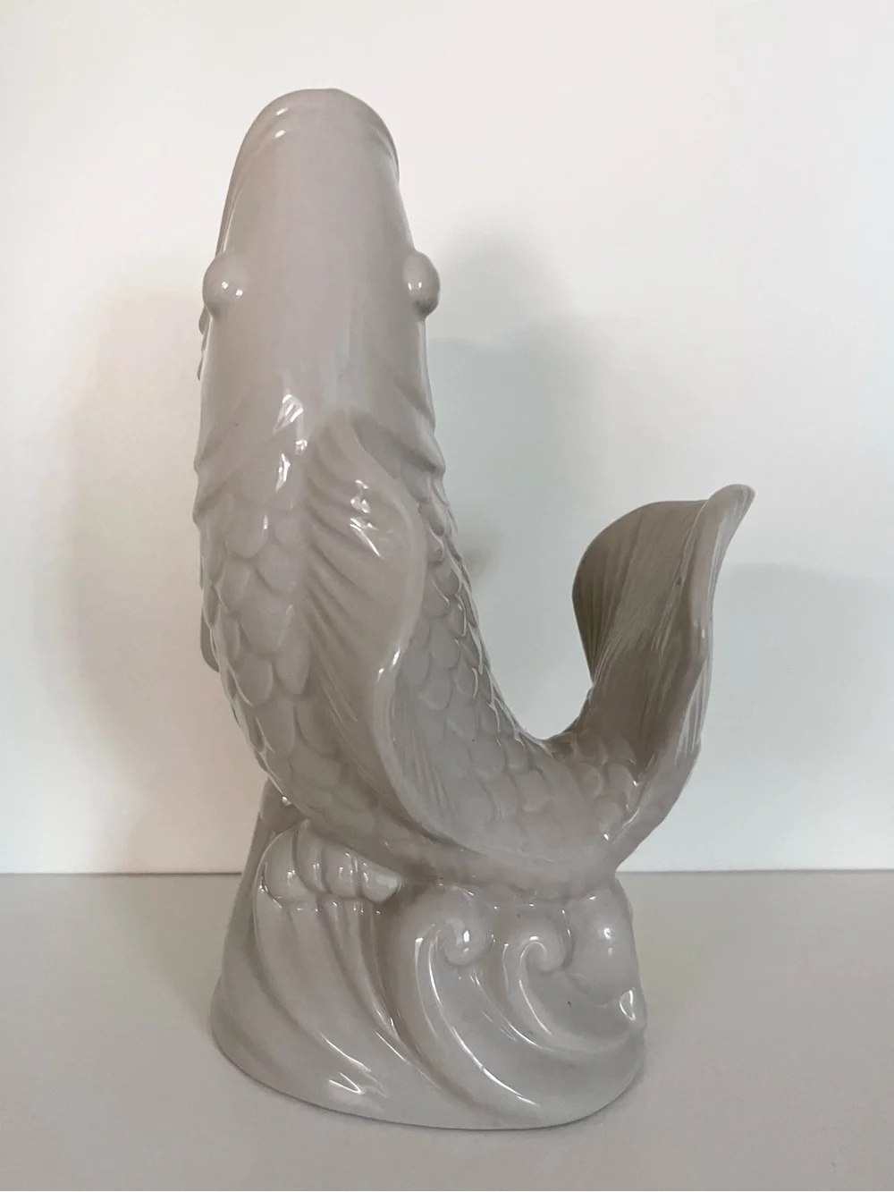 Koi fish glazed ceramic vase